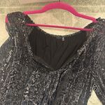 Elie Tahari  xl dress gray black shimmery lined except sleeves short tie neck Photo 6