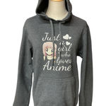 Port & Company Graphic Hoodie Just A Girl Who Loves Anime Grey Cozy Size S Gray Photo 0