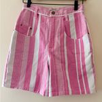 Vintage 90’s Made In the Shade Pink and White Striped Jean Shorts Size undefined Photo 1