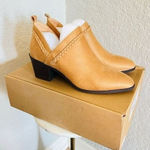 Journee Collection Sophie Braided Strap Bootie, Block Heel, Tan, Size 11, NWT Photo 0