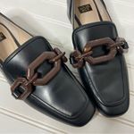 Louise et Cie Emlen Tortoise Chain Black Leather Classic Loafer 617 Photo 3