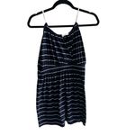 One Clothing  summer cotton striped navy dress size medium rope shoulders sun dre Photo 3