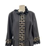 Escada Jacket Blazer Beaded Embellished Satin Peplum Ruffle Size 46 US 16 Black Photo 2