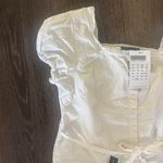 Brandy Melville Square Neck Puffy Sleeves White Blouse Shirt Photo 3