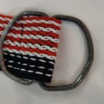 None Red/White/Blue Woven Fabric Belt O/S Holiday Patriotic Classic Preppy Americana Photo 3