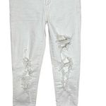 American Eagle Super Hi-rise Stretch White Distressed Jegging jeans Crop Size 4 Photo 0