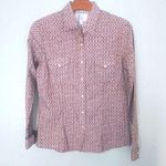 Panhandle S Western Pearl Snap Cowgirl Fitted Cotton Shirt in Pink Pattern Red Photo 0