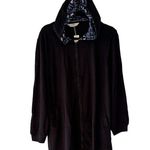 Agnes Orinda Full Zip Up Hoodie Fair Isle Jacket Black 1X Photo 6