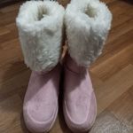 EuroCentra 7 EU38 Fleece Lined Faux Suede Boots Embroidered Roses Red on Pink Photo 7