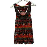 Chance or Fate Y2K Tribal Print Sleeveless Dress -Swing Style Chunky Neck Detail Large Photo 1