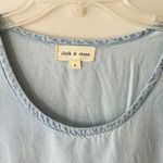 Cloth & Stone Cloth n Stone Sz S Tencel Light Blue Denim Top Blouse Side Slits Pullover Photo 2