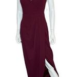 XScape Tulip Hem Sleeveless Crepe Gown Maroon Burgundy Women’s Sz 6 Photo 0