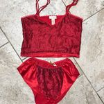 Victoria's Secret Vintage Gold Tag Sleep Night Gown Set medium Red Polyester Photo 0