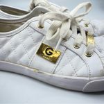 G by Guess  White Faux Leather Quilted Lace Up Sneakers Womens 8 Photo 1