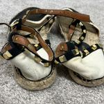 Rebecca Minkoff Size 7.5 Tan, Black Gilles Studded Mesh Leather Espadrille Photo 4