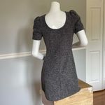 VILA Clothes Textured Knit Puff Sleeve Dress – Size S – Gray/Black Tweed Look Photo 3