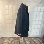 Collection B Navy Blue Speckled Velvet Trim Coat Size Large Photo 4