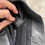 Kate Landry Black cowhide EUC Leather Hobo Shoulder Bag Silver Buckle Photo 9