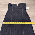 ZARA strapless mini pinstripe black dress Photo 4