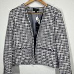 J.Crew  Tweed Fringe Blazer Jacket Size 10 Preppy Classic Photo 2