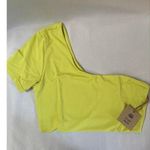 FP Toast Swim One Shoulder Swim Crop Top Daiquiri Green/Yellow SZ M Green Size M Photo 0