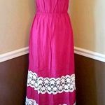 YA Los Angeles Fuchsia Pink Boho ModCloth Maxi Dress with Crochet Panels Barbie Photo 0