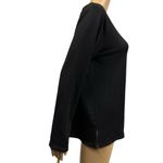 Mario Serrani Italy Black Long Sleeve Soft Knit Top Rounded Neckline Medium Photo 1