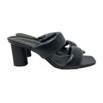 Vionic ‎ Emaline Slide Heeled Sandals Double Strap Leather Black Size US 9 Photo 5