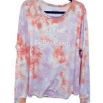 Wildfox TIE DYE RAINBOW TAKE ME TO DREAMLAND PURPLE LONG SLEEVE CREW NECK TOP Photo 2