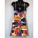 ASOS  Women's Floral Print Lined Sleeveless Ruched Mini Dress Multicolor Size 6 Photo 5