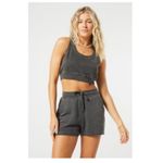 l*space L* Women’s XS Sideline Sweat Shorts Washed Black Casual Lounge Sporty New Photo 3