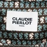 Claudie Pierlot Satin Floaty Collared Long Sleeve Button Down Horse Print Blouse Photo 1