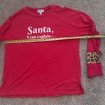 Funny Christmas Party Tee Santa I Can Explain Leopard Cuffs Festive Casual L Red Size L Photo 7