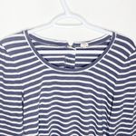J Crew Factory striped cotton Crewneck long sleeve zip back t Photo 2
