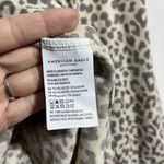 American Eagle  Outfitters Blouse Top Womens Medium Beige V-Neck Leopard Pullover Photo 4