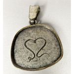 Coldwater Creek  Brown & White Large Beachy Art Glass Pendant Necklace Photo 2