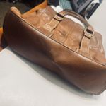 Kate Landry  Brown Leather Shoulder Bag Purse Deep tote work laptop Photo 2