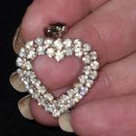 Vintage Tara‎ Jewelry Rhinestone Heart Pendant. Silver Photo 4
