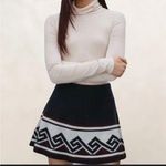 Talula  Navy Blue 100% Cotton Flounce Mini Skirt High Waist S Aztec Print Photo 1