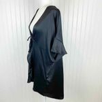 Victoria's Secret  Kimono‎ Womens One Size Black Silky Tie Front NEW Photo 3
