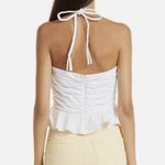 Veronica Beard  Arienne Ruched Stretch Cotton Halter Top Size 4 Photo 2