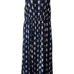 Lascana Navy Blue Patterned Spaghetti Strap Maxi Women's Size 8 New Photo 0