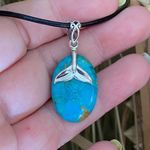 Blue Mohave Turquoise Whale Tail Necklace Blue Photo 4