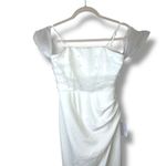 Lulus  NWT Profound Glamour Ivory White Pearl Off-the-Shoulder Tulip Maxi Dress Photo 3