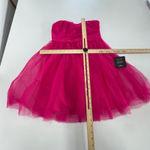 Lulus  Dress Womens XS Just a Twirl Hot Pink‎ Glitter Tulle Strapless Skater Mini Photo 7