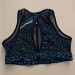 Peloton  Vibrant Blue Patterned Sports Bra Size Medium Photo 2
