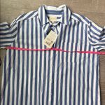 Sézane NEW  Maxine Oversized Shirt Dress, Ecru Blue Stripes 4 Photo 9