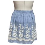 Emmelee  100% Cotton Floral Embroidered Lined Mini Skirt Small Photo 2