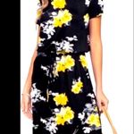 Black and Yellow Midi Sundress with Crew Neck Size M Photo 0