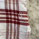 Treasure & Bond NWT Plaid long Sleeve Boyfriend Shirt Size Small Cream Burgundy Photo 8